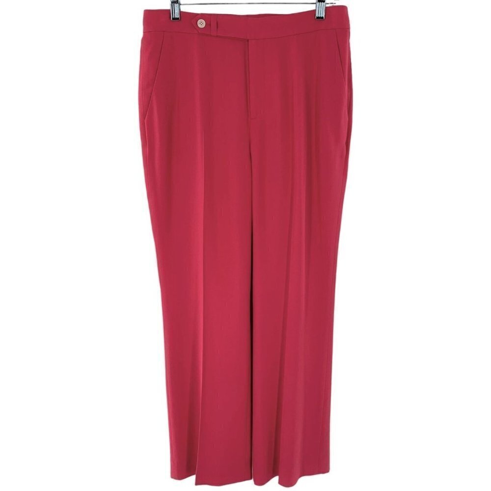 NEW Ralph Lauren Geranium Pink Silk Trousers Size 8P 8 Petite Pants